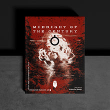 Load image into Gallery viewer, Midnight of the Century. Black, red, and white image showing a woman screaming and split into multiple faces in front of a stark forest. A mid-'90s pre-apocalyptic serial killer investigation roleplaying game. Writing and Design Colin Le Sueur.
